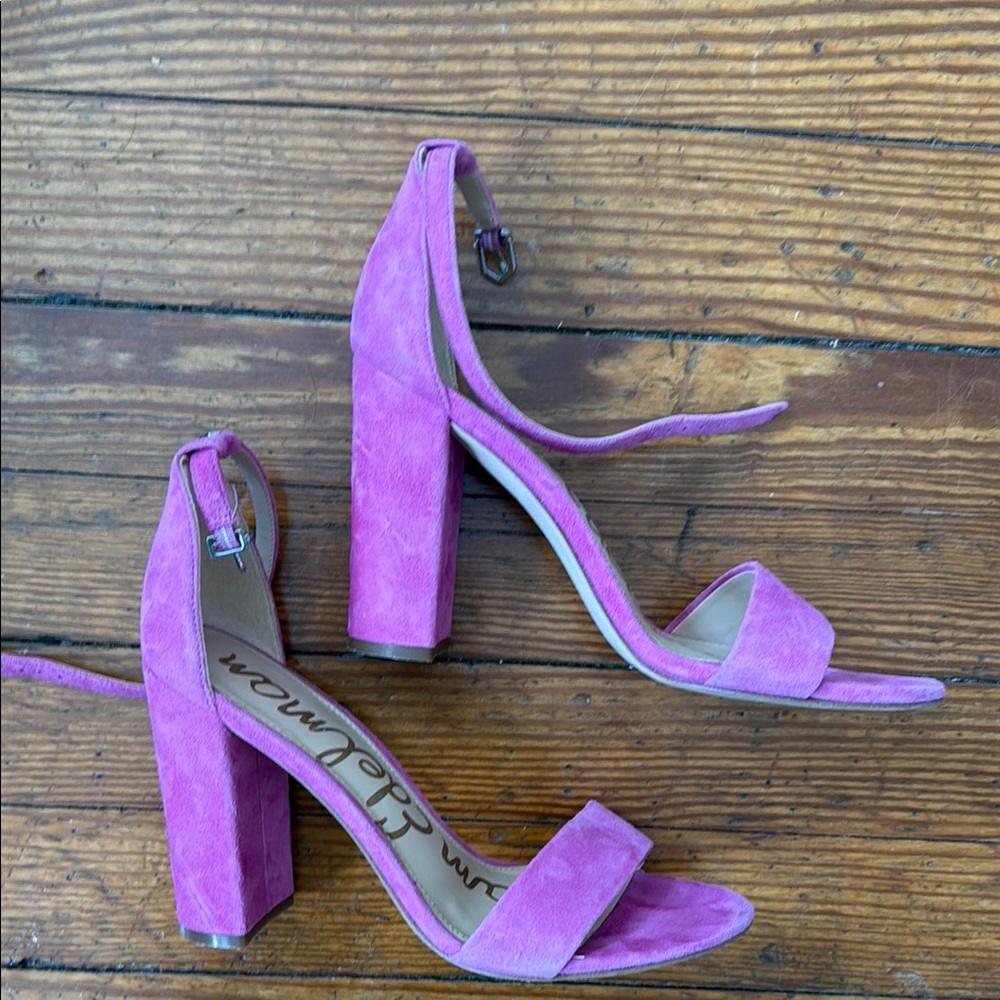Sam Edelman Fuchsia Suede Block Heels